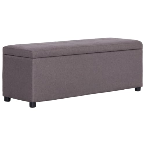 Makastle Bank Rechteckig mit Stauraum, Eingangshocker mit Abdeckung und Füße für Schlafzimmer Wohnzimmer, Taupe 116 x 38 x 43 cm Polyester Makastle Bank Rechteckig mit Stauraum, Eingangshocker mit Abdeckung und Füße für Schlafzimmer Wohnzimmer, Taupe 116 x 38 x 43 cm Polyester von Makastle
