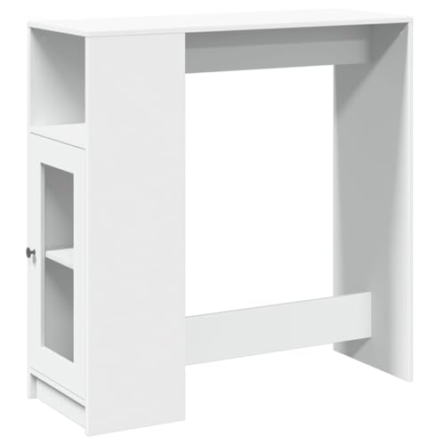 Makastle Bartisch Einzeltür mit 3 Fächer, Rechteckiger Stehtisch für Schlafzimmer Wohnzimmer, Tragend 70KG, Weiß 101x40x103,5 cm Holzwerkstoff Makastle Bartisch Einzeltür mit 3 Fächer, Rechteckiger Stehtisch für Schlafzimmer Wohnzimmer, Tragend 70KG, Weiß 101x40x103,5 cm Holzwerkstoff von Makastle