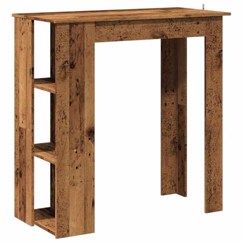 Makastle Bartisch Rechteckig mit Holzrahmen, Restauranttisch mit 3 offene Fächer für Küche Wohnzimmer, Altholz-Optik 102x50x103,5 cm Holzwerkstoff Makastle Bartisch Rechteckig mit Holzrahmen, Restauranttisch mit 3 offene Fächer für Küche Wohnzimmer, Altholz-Optik 102x50x103,5 cm Holzwerkstoff von Makastle