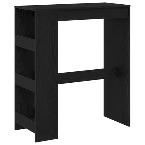 Makastle Bartisch Rechteckiger mit 3 offene Fächer, Thekentisch für Wohnzimmer Küche Esszimmer, Schwarz Eichen-Optik 90x40x103,5 cm Holzwerkstoff Makastle Bartisch Rechteckiger mit 3 offene Fächer, Thekentisch für Wohnzimmer Küche Esszimmer, Schwarz Eichen-Optik 90x40x103,5 cm Holzwerkstoff von Makastle