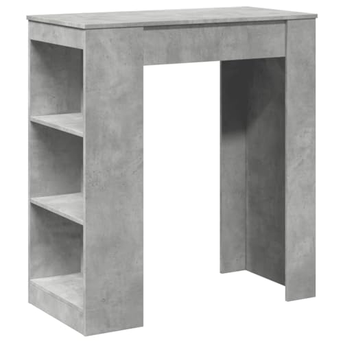 Makastle Bartisch mit 3 offene Fächer, Rechteckiger Stehtisch mit Holzrahmen für Küche und Wohnzimmer, Betongrau 95x47x103,5 cm Holzwerkstoff Makastle Bartisch mit 3 offene Fächer, Rechteckiger Stehtisch mit Holzrahmen für Küche und Wohnzimmer, Betongrau 95x47x103,5 cm Holzwerkstoff von Makastle