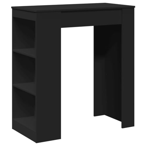 Makastle Bartisch mit 3 offene Fächer, Rechteckiger Stehtisch mit Holzrahmen für Küche und Wohnzimmer, Schwarz 95x47x103,5 cm Holzwerkstoff Makastle Bartisch mit 3 offene Fächer, Rechteckiger Stehtisch mit Holzrahmen für Küche und Wohnzimmer, Schwarz 95x47x103,5 cm Holzwerkstoff von Makastle