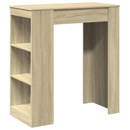 Makastle Bartisch mit 3 offene Fächer, Rechteckiger Stehtisch mit Holzrahmen für Küche und Wohnzimmer, Sonoma-Eiche 95x47x103,5 cm Holzwerkstoff Makastle Bartisch mit 3 offene Fächer, Rechteckiger Stehtisch mit Holzrahmen für Küche und Wohnzimmer, Sonoma-Eiche 95x47x103,5 cm Holzwerkstoff von Makastle