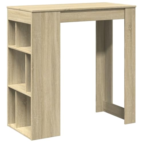 Makastle Bartisch mit 6 offene Fächer, Rechteckiger Küchentisch für Wohnzimmer Cafés, Tragend 75 kg, Sonoma-Eiche 102x50x103,5 cm Holzwerkstoff Makastle Bartisch mit 6 offene Fächer, Rechteckiger Küchentisch für Wohnzimmer Cafés, Tragend 75 kg, Sonoma-Eiche 102x50x103,5 cm Holzwerkstoff von Makastle
