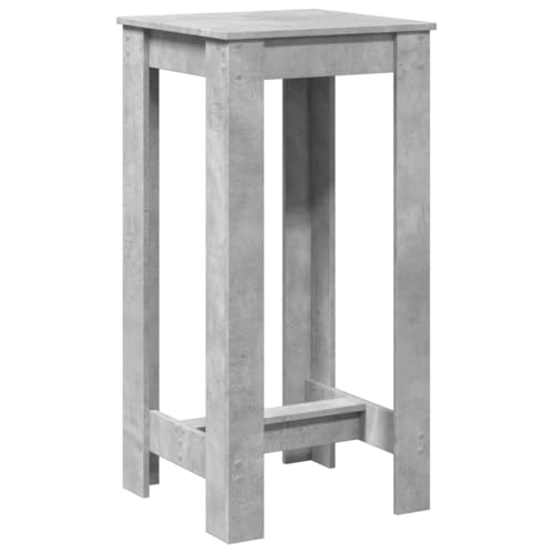Makastle Bartisch mit Holzrahmen, Quadratischer Tisch, Stehtisch für Esszimmer Wohnzimmer, Tragend 80 kg, Betongrau 51x50x103,5 cm Holzwerkstoff von Makastle