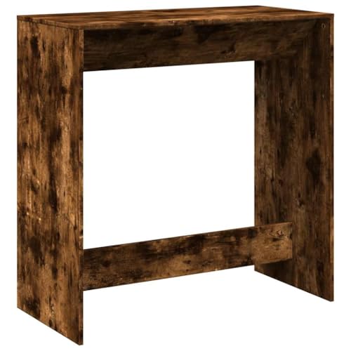 Makastle Bartisch mit Holzrahmen, Rechteckiger Thekentisch, Stehtisch für Küche Wohnzimmer, Tragend 80 kg, Räuchereiche 102x50x103,5 cm Holzwerkstoff Makastle Bartisch mit Holzrahmen, Rechteckiger Thekentisch, Stehtisch für Küche Wohnzimmer, Tragend 80 kg, Räuchereiche 102x50x103,5 cm Holzwerkstoff von Makastle