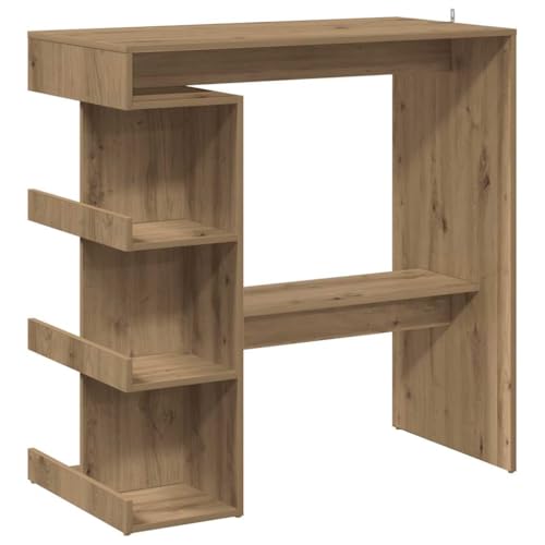 Makastle Bartisch mit Offene Fächer, Küchentisch, Rechteckig Thekentisch mit Holzrahmen für Esszimmer Wohnzimmer, Artisan-Eiche 100x48x101,5 cm Holzwerkstoff Makastle Bartisch mit Offene Fächer, Küchentisch, Rechteckig Thekentisch mit Holzrahmen für Esszimmer Wohnzimmer, Artisan-Eiche 100x48x101,5 cm Holzwerkstoff von Makastle