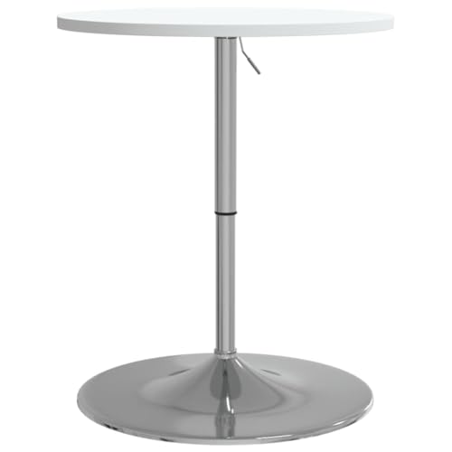 Makastle Bartisch mit Runde Holztischplatte, Stehtisch mit Stahlbasis für Restaurant Wohnzimmer, Höhenverstellbar, Weiß 60x60x90 cm Verchromter Stahl Makastle Bartisch mit Runde Holztischplatte, Stehtisch mit Stahlbasis für Restaurant Wohnzimmer, Höhenverstellbar, Weiß 60x60x90 cm Verchromter Stahl von Makastle