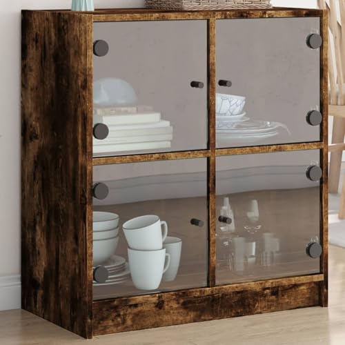 Makastle Beistellschrank mit Glastüren, Sideboard Aufbewahrungsschrank Aufbewahrungsmöbel Standschrank Buffetschrank Flurschrank, Räuchereiche 68x37x75,5 cm Makastle Beistellschrank mit Glastüren, Sideboard Aufbewahrungsschrank Aufbewahrungsmöbel Standschrank Buffetschrank Flurschrank, Räuchereiche 68x37x75,5 cm von Makastle