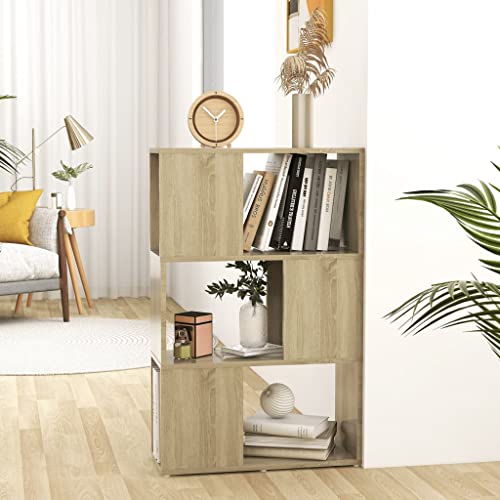 Makastle Bücherregal Raumteiler mit 6 offene Fächer, Aufbewahrungsregal für Schlafzimmer, Wohnzimmer, Homeoffice, Sonoma-Eiche 60x24x94 cm Holzwerkstoff Makastle Bücherregal Raumteiler mit 6 offene Fächer, Aufbewahrungsregal für Schlafzimmer, Wohnzimmer, Homeoffice, Sonoma-Eiche 60x24x94 cm Holzwerkstoff von Makastle
