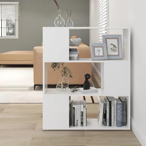 Makastle Bücherregal Raumteiler mit 6 offene Fächer, Schließfächer für Wohnzimmer, Studie, Schlafzimmer, Leicht zu reinigen, Weiß 80x24x94 cm Holzwerkstoff Makastle Bücherregal Raumteiler mit 6 offene Fächer, Schließfächer für Wohnzimmer, Studie, Schlafzimmer, Leicht zu reinigen, Weiß 80x24x94 cm Holzwerkstoff von Makastle