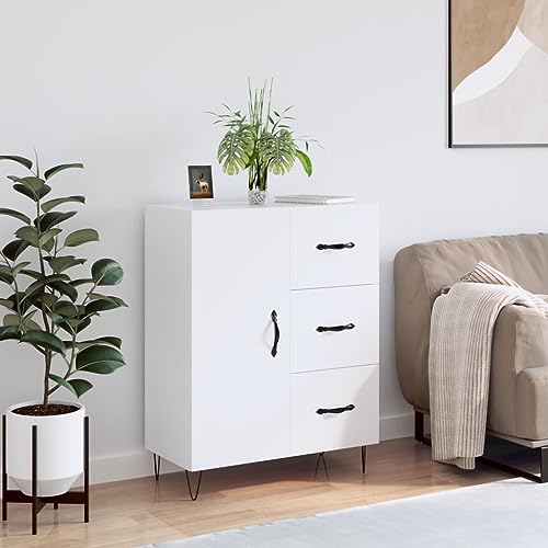 Makastle Buffetschrank mit 3 Schubladen & 1 Tür, Sideboard Aufbewahrungsschrank Aufbewahrungsmöbel Standschrank Beistellschrank Flurschrank, Weiß 69,5x34x90 cm Holzwerkstoff Makastle Buffetschrank mit 3 Schubladen & 1 Tür, Sideboard Aufbewahrungsschrank Aufbewahrungsmöbel Standschrank Beistellschrank Flurschrank, Weiß 69,5x34x90 cm Holzwerkstoff von Makastle