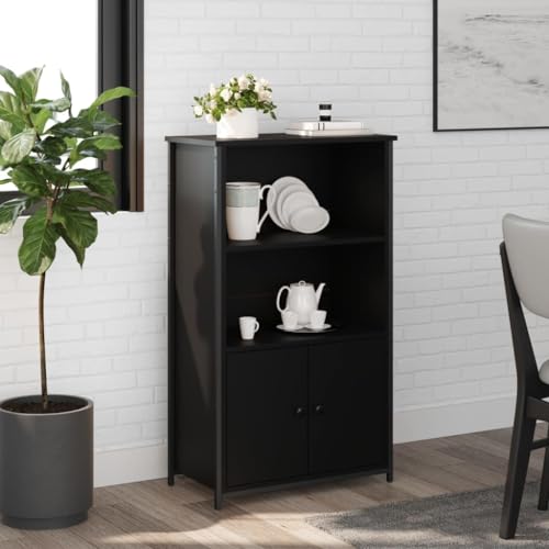 Makastle Buffetschrank mit Stauraum, Sideboard Aufbewahrungsschrank Aufbewahrungsmöbel Standschrank Beistellschrank Flurschrank, Schwarz 62x32x103,5 cm Holzwerkstoff Makastle Buffetschrank mit Stauraum, Sideboard Aufbewahrungsschrank Aufbewahrungsmöbel Standschrank Beistellschrank Flurschrank, Schwarz 62x32x103,5 cm Holzwerkstoff von Makastle