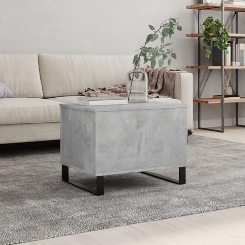 Makastle Couchtisch Höhenverstellbar, Wohnzimmertisch mit verstecktem Fach, Kaffeetisch, Sofatisch für Wohnzimmer Schlafzimmer, Betongrau 60x44,5x45 cm Holzwerkstoff von Makastle