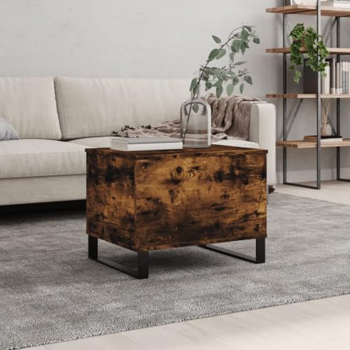Makastle Couchtisch Höhenverstellbar, Wohnzimmertisch mit verstecktem Fach, Kaffeetisch, Sofatisch für Wohnzimmer Schlafzimmer, Räuchereiche 60x44,5x45 cm Holzwerkstoff von Makastle