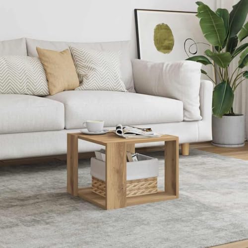 Makastle Couchtisch Wohnzimmertisch Kaffeetisch Sofatisch Teetisch Beistelltisch, Artisan-Eiche 40x40x30 cm Holzwerkstoff von Makastle