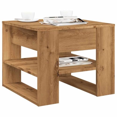 Makastle Couchtisch Wohnzimmertisch Kaffeetisch Sofatisch Teetisch Beistelltisch, Artisan-Eiche 55,5x55x45 cm Holzwerkstoff von Makastle