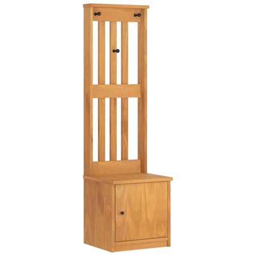 Makastle Garderobenständer mit Massivholz-Rückwand, Schuhbank Einzeltür mit Stauraum für Schlafzimmer Wohnzimmer, Akazien-Finish 45x40x159,5 cm Kiefer Makastle Garderobenständer mit Massivholz-Rückwand, Schuhbank Einzeltür mit Stauraum für Schlafzimmer Wohnzimmer, Akazien-Finish 45x40x159,5 cm Kiefer von Makastle