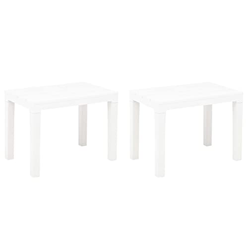 Makastle Gartenbänke Holz-Optik 2er Set, kleine Sitzbank Robust für Flur, Bad, oder Schlafzimmer, Leicht zu bewegen, Weiß Kunststoff 60 x 38,5 x 45 cm Makastle Gartenbänke Holz-Optik 2er Set, kleine Sitzbank Robust für Flur, Bad, oder Schlafzimmer, Leicht zu bewegen, Weiß Kunststoff 60 x 38,5 x 45 cm von Makastle
