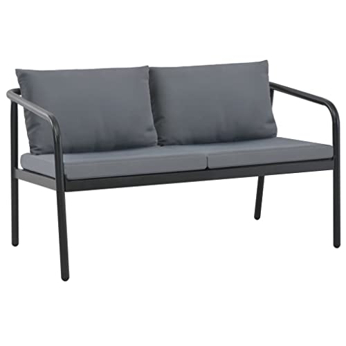 Makastle Gartenbank 2-Sitzer mit Hellgraue Kissen, Loungesessel mit Aluminiumrahmen für Balkon Terrasse, Dunkelgrauer 123 x 72,5 x 67 cm Polyester Makastle Gartenbank 2-Sitzer mit Hellgraue Kissen, Loungesessel mit Aluminiumrahmen für Balkon Terrasse, Dunkelgrauer 123 x 72,5 x 67 cm Polyester von Makastle