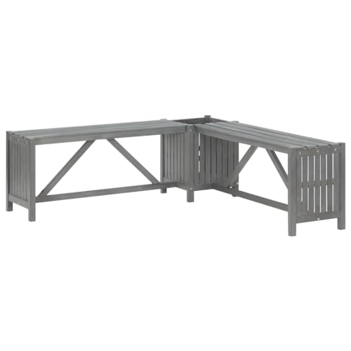 Makastle Gartenbank für Balkon und Garten, Holzbank mit Pflanzkübel, Blumenkästen Parkbank Sitzbank Bank Sitzgarnitur Lounge Bank Balkonbank Gartenmöbel, 117x117x40 cm von Makastle