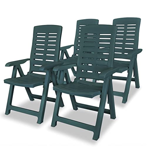 Makastle Gartenstühle Klappbar, 4er Set, Liegestühle mit 7-Fach Verstellbar Rückenlehne für Balkon Terrasse, Atmungsaktiv, Kunststoff 60 x 61 x 108 cm Grün Makastle Gartenstühle Klappbar, 4er Set, Liegestühle mit 7-Fach Verstellbar Rückenlehne für Balkon Terrasse, Atmungsaktiv, Kunststoff 60 x 61 x 108 cm Grün von Makastle