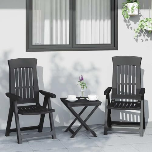 Makastle Gartenstühle mit Verstellbare Rückenlehne, 2er Set, Hochlehner-Stuhl klappbar für Hinterhof Terrasse, Leicht zu tragen, Anthrazit 58 x 61x 109.5 cm PP Makastle Gartenstühle mit Verstellbare Rückenlehne, 2er Set, Hochlehner-Stuhl klappbar für Hinterhof Terrasse, Leicht zu tragen, Anthrazit 58 x 61x 109.5 cm PP von Makastle