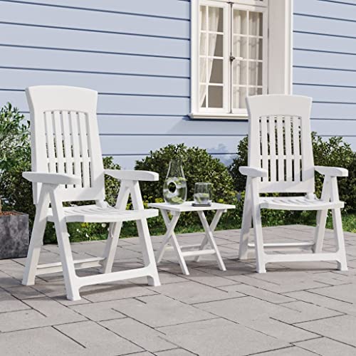 Makastle Gartenstühle mit Verstellbare Rückenlehne, 2er Set, Hochlehner-Stuhl klappbar für Hinterhof Terrasse, Leicht zu tragen, Weiß 58 x 61x 109.5 cm PP Makastle Gartenstühle mit Verstellbare Rückenlehne, 2er Set, Hochlehner-Stuhl klappbar für Hinterhof Terrasse, Leicht zu tragen, Weiß 58 x 61x 109.5 cm PP von Makastle