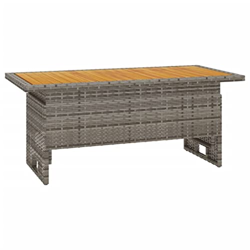 Makastle Gartentisch, Terrassenmöbel, Höhenverstellbar, Balkontisch für Patio, Gute Witterungsbeständigkeit, 100x50x43/63 cm Grau Akazienholz & Poly Rattan Makastle Gartentisch, Terrassenmöbel, Höhenverstellbar, Balkontisch für Patio, Gute Witterungsbeständigkeit, 100x50x43/63 cm Grau Akazienholz & Poly Rattan von Makastle