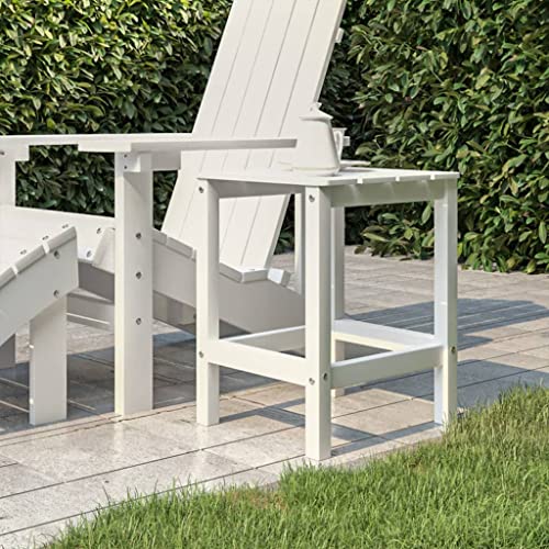 Makastle Gartentisch HDPE Garten Beistelltisch Balkontisch Wetterbeständig Gartenmöbel Tisch Kaffeetisch für Terrasse Garten Balkon Wohnbereich Badezimmer, 38x38x46 cm Weiß von Makastle