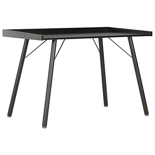 Makastle Home Office Schreibtisch Kleiner Tisch Computertisch Moderner Schlichter Stil Arbeitstisch für Studium Schreiben, Schwarz 90x50x79 cm von Makastle