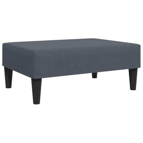 Makastle Kleiner Fußhocker, rechteckiger Ottoman mit gepolstertem Sitz, Sitzhocker, Fußstütze, Wechselschuhhocker, Eleganter Hocker für Wohn- und Schlafzimmer, Dunkelgrau 77x55x31 cm Samt von Makastle