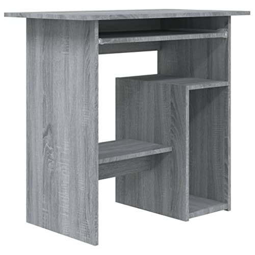 Makastle Kleiner Schreibtisch Home Büro Einfacher Student Studie Schreibtisch mit Ablagefläche Multifunktionaler Computertisch Arbeitstisch Bürotisch Officetisch für Schlafzimmer, 80x45x74 cm von Makastle