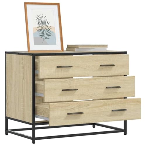 Makastle Kommode Schrank mit 3 Schubladen, Sideboard Aufbewahrungsschrank Aufbewahrungsmöbel Standschrank Beistellschrank, Sonoma-Eiche 70x41x56 cm Holzwerkstoff Makastle Kommode Schrank mit 3 Schubladen, Sideboard Aufbewahrungsschrank Aufbewahrungsmöbel Standschrank Beistellschrank, Sonoma-Eiche 70x41x56 cm Holzwerkstoff von Makastle