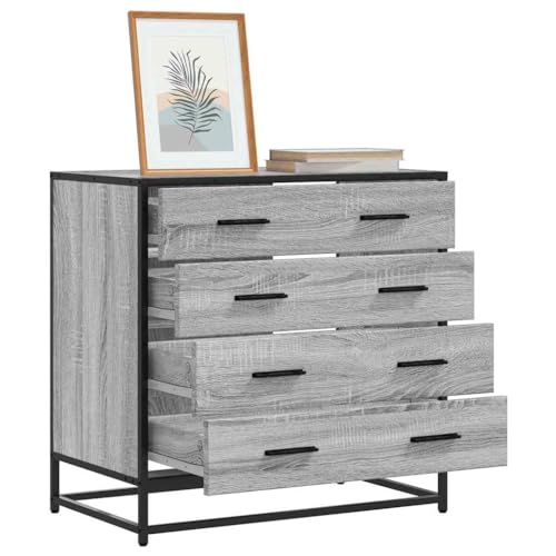 Makastle Kommode Schrank mit 4 Schubladen, Sideboard Aufbewahrungsschrank Aufbewahrungsmöbel Standschrank Beistellschrank, Grau Sonoma 70x41x70 cm Holzwerkstoff Makastle Kommode Schrank mit 4 Schubladen, Sideboard Aufbewahrungsschrank Aufbewahrungsmöbel Standschrank Beistellschrank, Grau Sonoma 70x41x70 cm Holzwerkstoff von Makastle