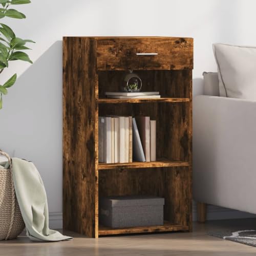 Makastle Kommode mit 1 Schublade & 3 Fächern, Sideboard Aufbewahrungsschrank Aufbewahrungsmöbel Standschrank Beistellschrank Flurschrank, Räuchereiche 50x42,5x93 cm Holzwerkstoff Makastle Kommode mit 1 Schublade & 3 Fächern, Sideboard Aufbewahrungsschrank Aufbewahrungsmöbel Standschrank Beistellschrank Flurschrank, Räuchereiche 50x42,5x93 cm Holzwerkstoff von Makastle