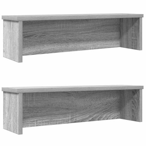 Makastle Küchenregal Stapelbar 2er Set, Robust Küchenorganizer mit Regal für Büro, Wohnzimmer, Nicht leicht zu verformen, Grau Sonoma 50x15x16 cm Holzwerkstoff Makastle Küchenregal Stapelbar 2er Set, Robust Küchenorganizer mit Regal für Büro, Wohnzimmer, Nicht leicht zu verformen, Grau Sonoma 50x15x16 cm Holzwerkstoff von Makastle