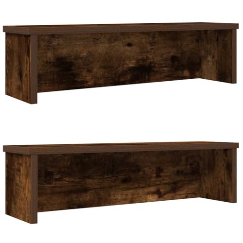 Makastle Küchenregal Stapelbar 2er Set, Robust Küchenorganizer mit Regal für Büro, Wohnzimmer, Nicht leicht zu verformen, Räuchereiche 50x15x16 cm Holzwerkstoff Makastle Küchenregal Stapelbar 2er Set, Robust Küchenorganizer mit Regal für Büro, Wohnzimmer, Nicht leicht zu verformen, Räuchereiche 50x15x16 cm Holzwerkstoff von Makastle