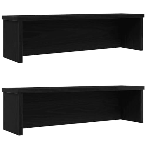 Makastle Küchenregal Stapelbar 2er Set, Robust Küchenorganizer mit Regal für Büro, Wohnzimmer, Nicht leicht zu verformen, Schwarz 50x15x16 cm Holzwerkstoff Makastle Küchenregal Stapelbar 2er Set, Robust Küchenorganizer mit Regal für Büro, Wohnzimmer, Nicht leicht zu verformen, Schwarz 50x15x16 cm Holzwerkstoff von Makastle