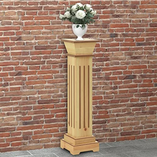 Makastle MDF Windlichtsäule Blumensäule Dekosäule Blumenhocker Modern Pflanzenständer Deko Säule, 17 x 17 x 66 cm Braun von Makastle