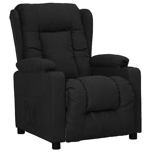 Makastle Moderner Relaxsessel Fernsehsessel mit Verstellbarer Rückenlehne, Einzelliege Sessel Wohnzimmer Schlafzimmer Einzel Liegesessel, Schwarz Stoff Makastle Moderner Relaxsessel Fernsehsessel mit Verstellbarer Rückenlehne, Einzelliege Sessel Wohnzimmer Schlafzimmer Einzel Liegesessel, Schwarz Stoff von Makastle