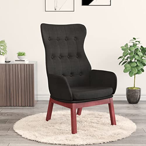 Makastle Moderner Relaxsessel Fernsehsessel mit Verstellbarer Rückenlehne, Einzelliege Sessel Wohnzimmer Schlafzimmer Einzel Liegesessel, Schwarz Stoff von Makastle