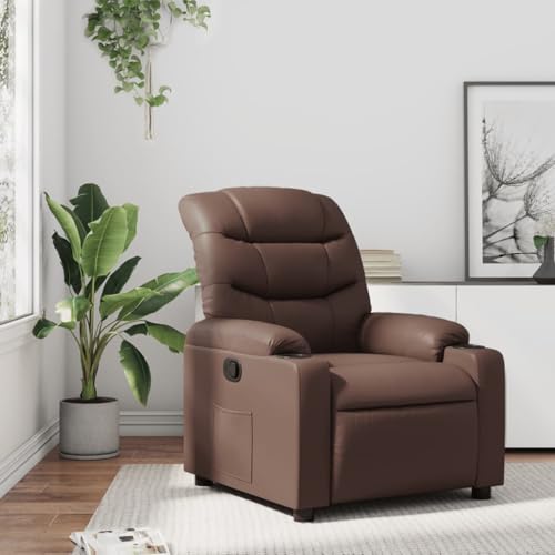 Makastle Moderner Relaxsessel mit Verstellbarer Rückenlehne und Fußteil, Lesesessel Einzelliege Sessel Wohnzimmer Schlafzimmer Einzel Liegesessel, Braun Kunstleder Makastle Moderner Relaxsessel mit Verstellbarer Rückenlehne und Fußteil, Lesesessel Einzelliege Sessel Wohnzimmer Schlafzimmer Einzel Liegesessel, Braun Kunstleder von Makastle