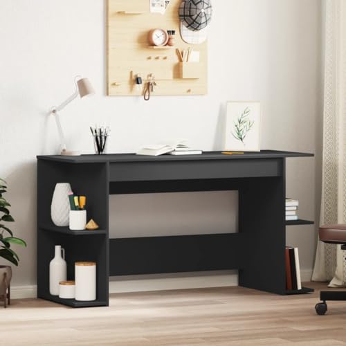 Makastle Moderner Schreibtisch, Home Office Kleiner Computertisch PC Tisch Arbeitstisch mit Regal, Bürotisch, Officetisch für Wohnzimmer, Schwarz 140x50x75 cm Holzwerkstoff Makastle Moderner Schreibtisch, Home Office Kleiner Computertisch PC Tisch Arbeitstisch mit Regal, Bürotisch, Officetisch für Wohnzimmer, Schwarz 140x50x75 cm Holzwerkstoff von Makastle