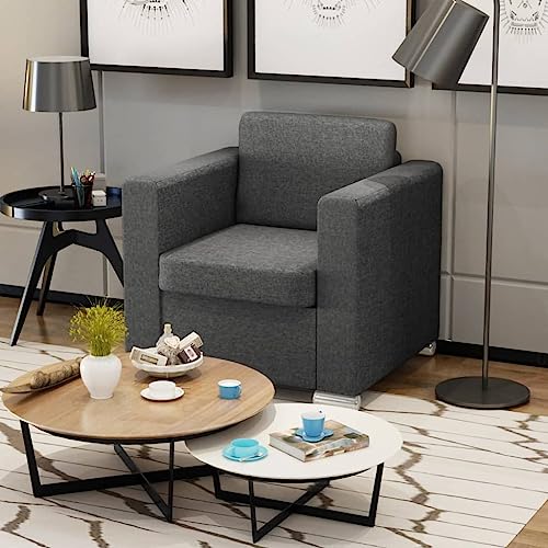 Makastle Moderner Sessel Polstersessel Fernsehsessel mit Armlehnen, Einzelsofa Sitzkomfort für Wohnzimmer Schlafzimmer, Dunkelgrau Stoff Makastle Moderner Sessel Polstersessel Fernsehsessel mit Armlehnen, Einzelsofa Sitzkomfort für Wohnzimmer Schlafzimmer, Dunkelgrau Stoff von Makastle