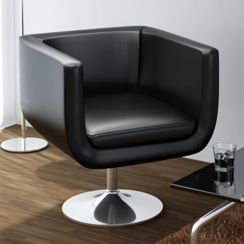 Makastle Moderner Sessel Polstersessel Fernsehsessel mit Armlehnen, Einzelsofa Sitzkomfort für Wohnzimmer Schlafzimmer, Schwarz Kunstleder von Makastle
