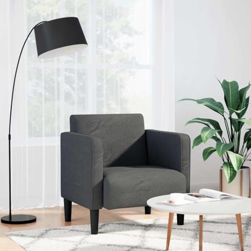 Makastle Moderner Sessel Wohnzimmer Einzelsofa Loungesessel Polstersessel Relaxsessel mit Armlehnen für Wohnzimmer Schlafzimmer, Dunkelgrau 54 cm Cordstoff Makastle Moderner Sessel Wohnzimmer Einzelsofa Loungesessel Polstersessel Relaxsessel mit Armlehnen für Wohnzimmer Schlafzimmer, Dunkelgrau 54 cm Cordstoff von Makastle
