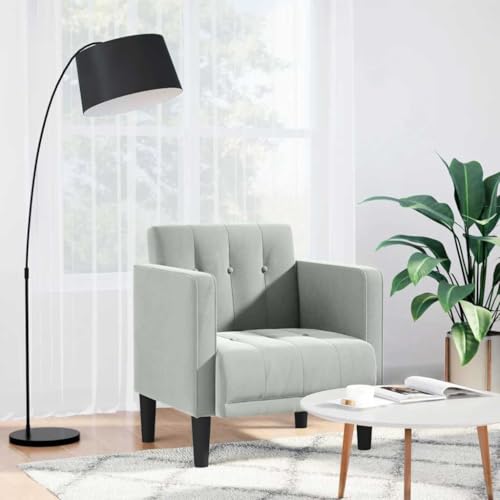 Makastle Moderner Sessel Wohnzimmer Einzelsofa Loungesessel Polstersessel Relaxsessel mit Armlehnen für Wohnzimmer Schlafzimmer, Hellgrau 53 cm Samt Makastle Moderner Sessel Wohnzimmer Einzelsofa Loungesessel Polstersessel Relaxsessel mit Armlehnen für Wohnzimmer Schlafzimmer, Hellgrau 53 cm Samt von Makastle