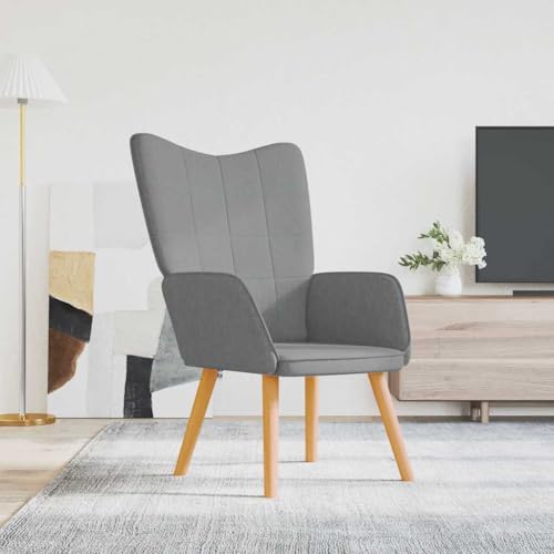 Makastle Moderner Sessel Wohnzimmer Einzelsofa Loungesessel Polstersessel Relaxsessel mit Armlehnen für Wohnzimmer Schlafzimmer, Hellgrau Stoff Makastle Moderner Sessel Wohnzimmer Einzelsofa Loungesessel Polstersessel Relaxsessel mit Armlehnen für Wohnzimmer Schlafzimmer, Hellgrau Stoff von Makastle