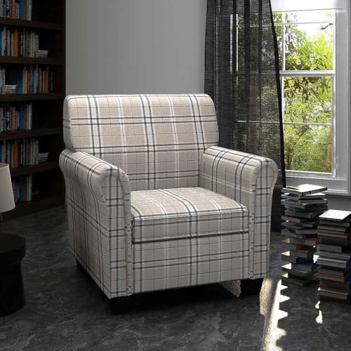 Makastle Moderner Sessel mit Sitzpolster Polstersessel Fernsehsessel mit Armlehnen, Einzelsofa Sitzkomfort für Wohnzimmer Schlafzimmer, Creme Stoff Makastle Moderner Sessel mit Sitzpolster Polstersessel Fernsehsessel mit Armlehnen, Einzelsofa Sitzkomfort für Wohnzimmer Schlafzimmer, Creme Stoff von Makastle